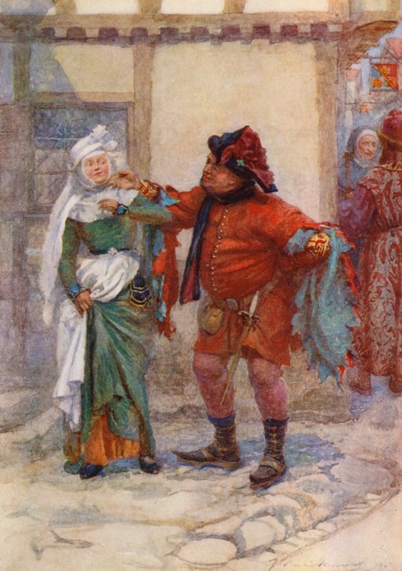 William Shakespearen näytelmä: Henrik IV (värilitografia) tekijältä Gertrude E. Demain (after) Hammond