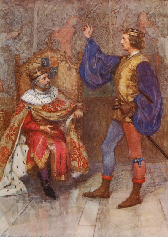 William Shakespearen näytelmä: Henrik IV (värilitografia) tekijältä Gertrude E. Demain (after) Hammond