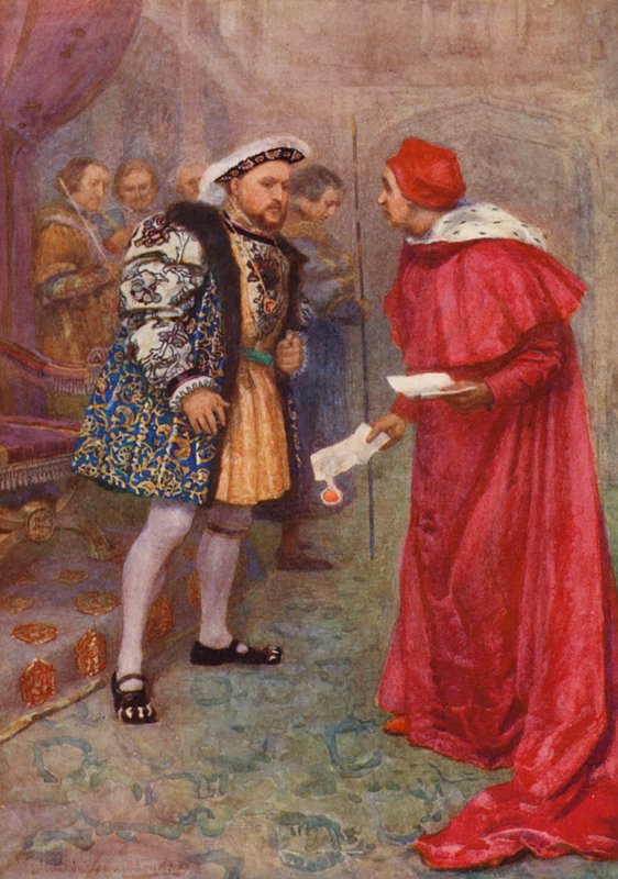 William Shakespearen näytelmä: Henrik VIII (värilitografia) tekijältä Gertrude E. Demain (after) Hammond