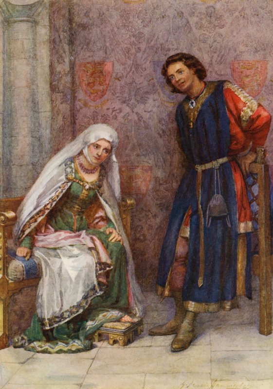 William Shakespearen näytelmä: John (värilitro) tekijältä Gertrude E. Demain (after) Hammond