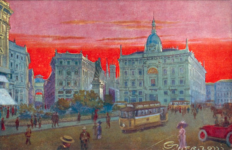Milano / Milano: Piazza Cordusio (värilitra) tekijältä Giovanni Guerzoni