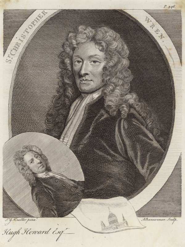 Sir Christopher Wren ja Hugh Howard tekijältä Godfrey Kneller