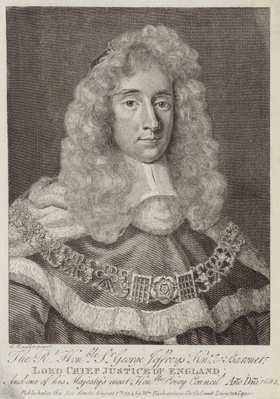 Sir George Jeffreys, Walesin tuomari tekijältä Godfrey Kneller