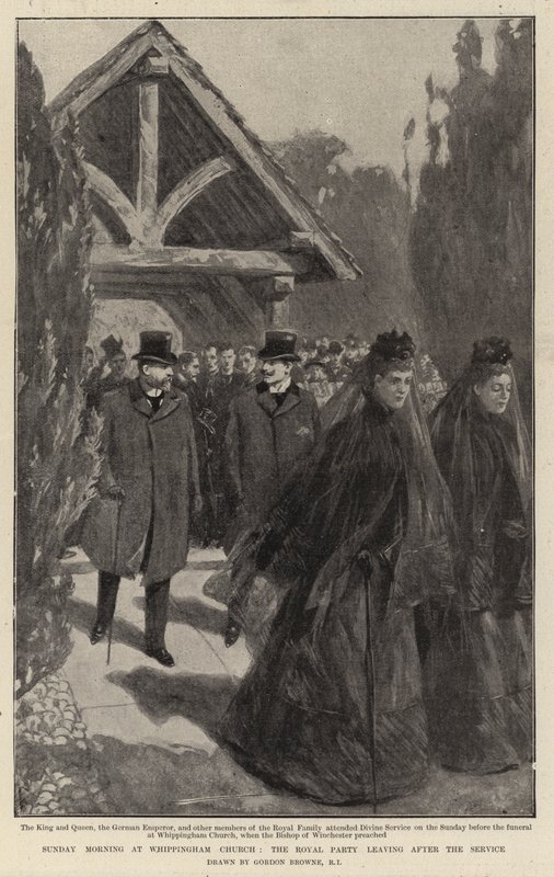 Sunnuntaiaamu Whippinghamin kirkossa, kuninkaalliset juhlat lähtevät jumalanpalveluksen jälkeen tekijältä Gordon Frederick Browne
