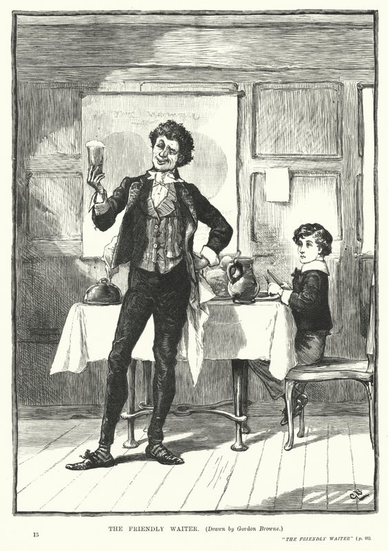 Ystävällinen tarjoilija (kaiverrus) tekijältä Gordon Frederick (after) Browne