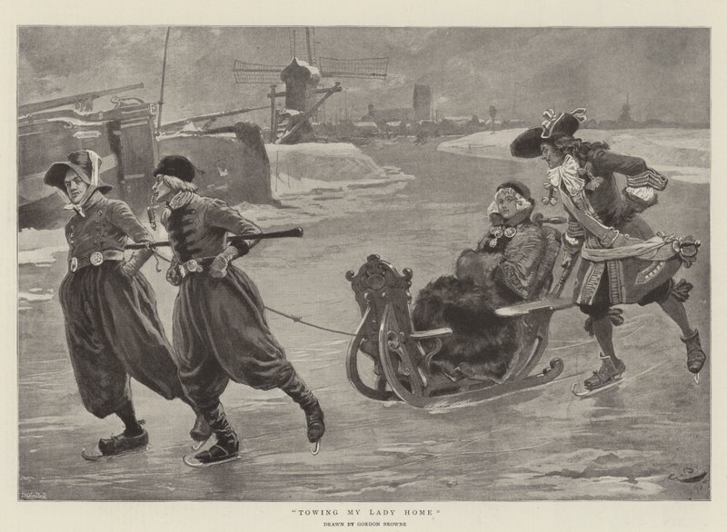 Towing My Lady Home (litho) tekijältä Gordon Frederick (after) Browne