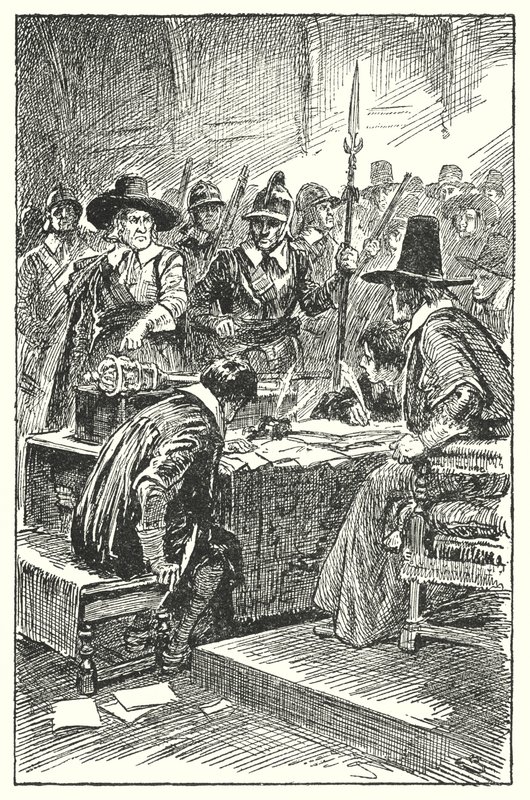 Cromwell karkottaa pitkän parlamentin (litho) tekijältä Gordon Frederick Browne