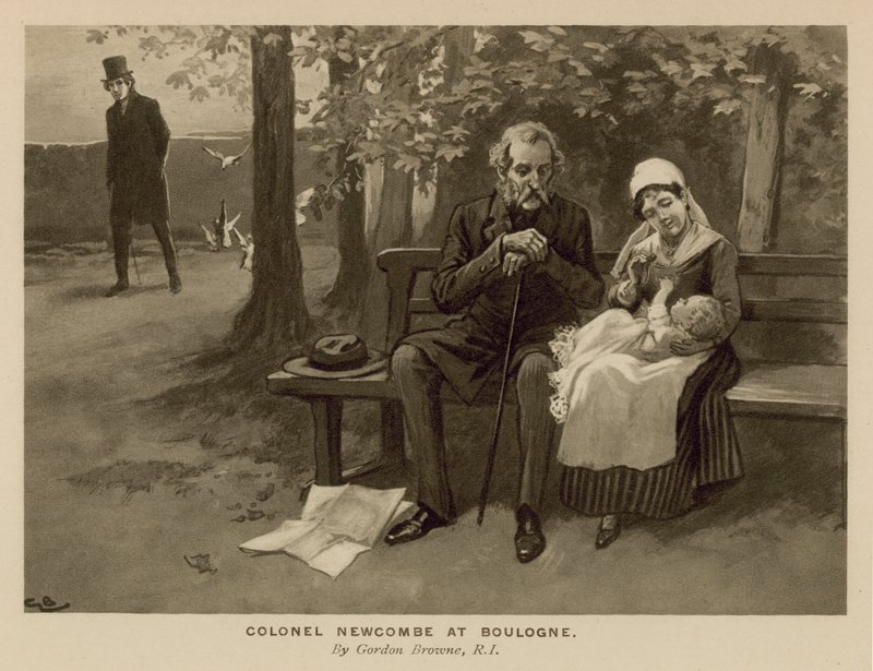 Kuvitus Thackerayn The Newcomes -sarjaan tekijältä Gordon Frederick Browne