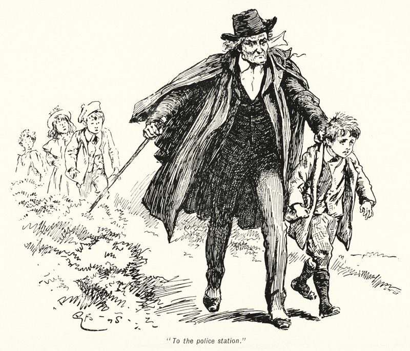 Kuvitus E Nesbitin tarinaan aarteenetsijöistä (litho) tekijältä Gordon Frederick Browne