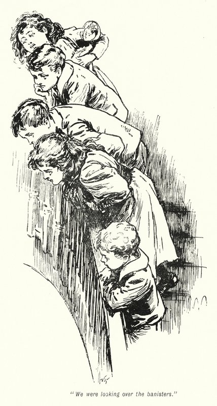 Kuvitus E Nesbitin tarinaan aarteenetsijöistä (litho) tekijältä Gordon Frederick Browne