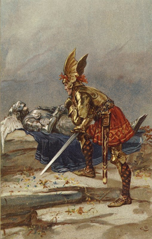 Sigurd sanoi itselleen, että mitä tahansa hänen tulee katsoa kasvoihin (chromolitho) tekijältä Gordon Frederick Browne
