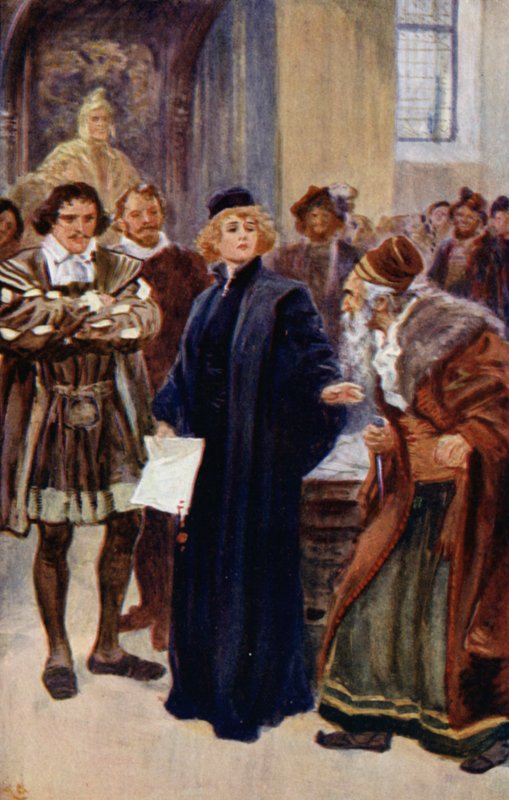 "Jää vähän, juutalainen", sanoi Portia tekijältä Gordon Frederick Browne