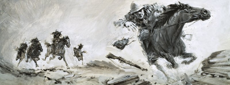 Eversti Meinertzhagen pudotti sotasäkkinsä vihollisen näkyville. tekijältä Graham Coton