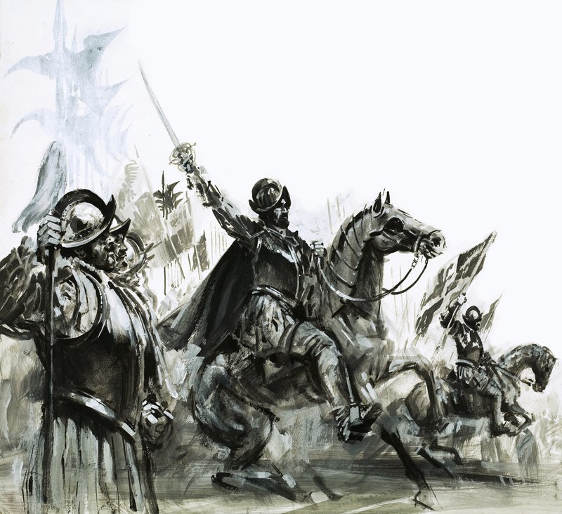 Francisco de Coronado Meksikoon suuntautuvan retkikuntansa johdossa. tekijältä Graham Coton
