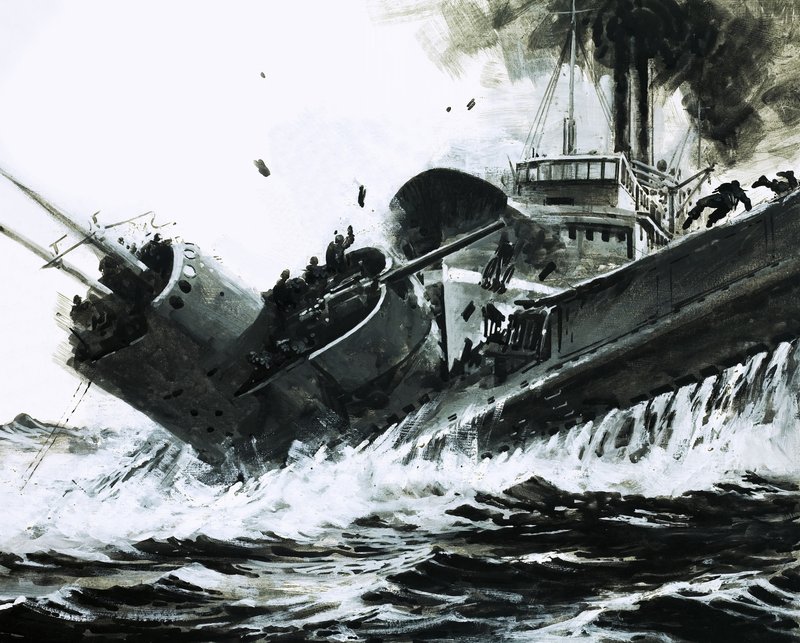 Kiinan merellä vuonna 1930 2000 tonnin höyrylaiva Yuta törmäsi sukellusvene Poseidonin kylkeen. tekijältä Graham Coton
