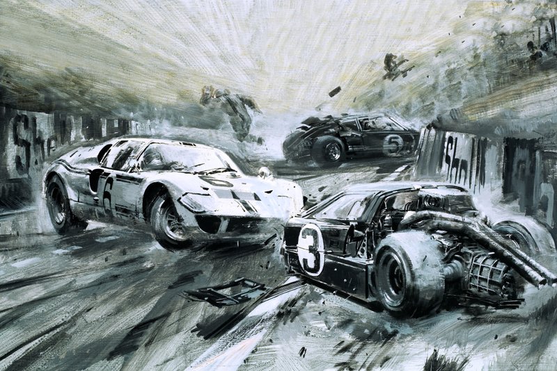 Le Mansin kisa 1967 (guassi paperille). tekijältä Graham Coton