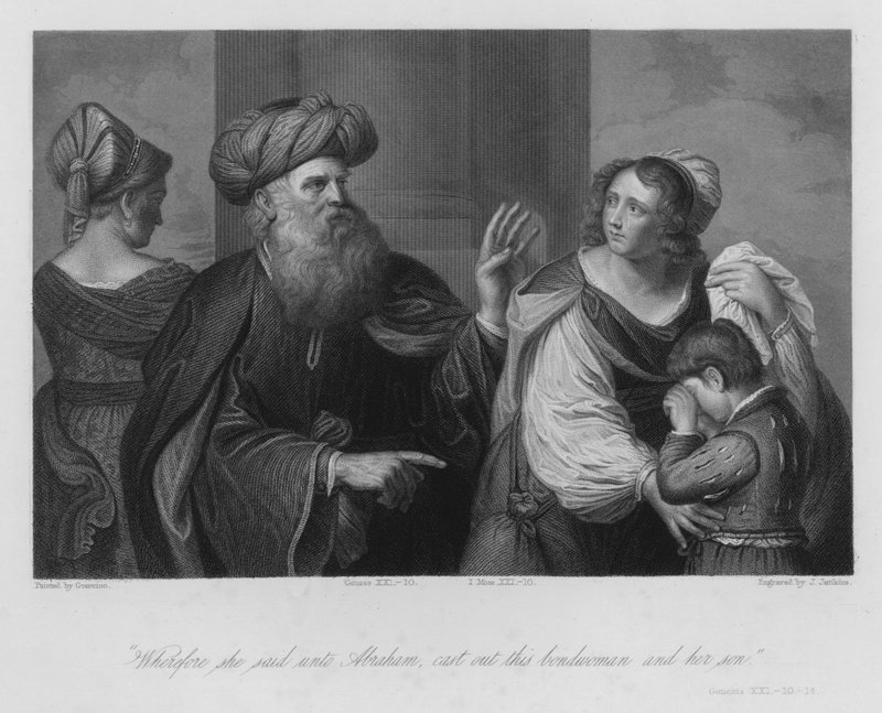 "Aja ulos tämä Bondswoman ja hänen poikansa", Genesis XXI tekijältä Guercino