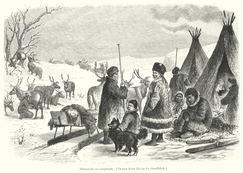Samojedileiri (kaiverrus) tekijältä Gustav (after) Sundblad
