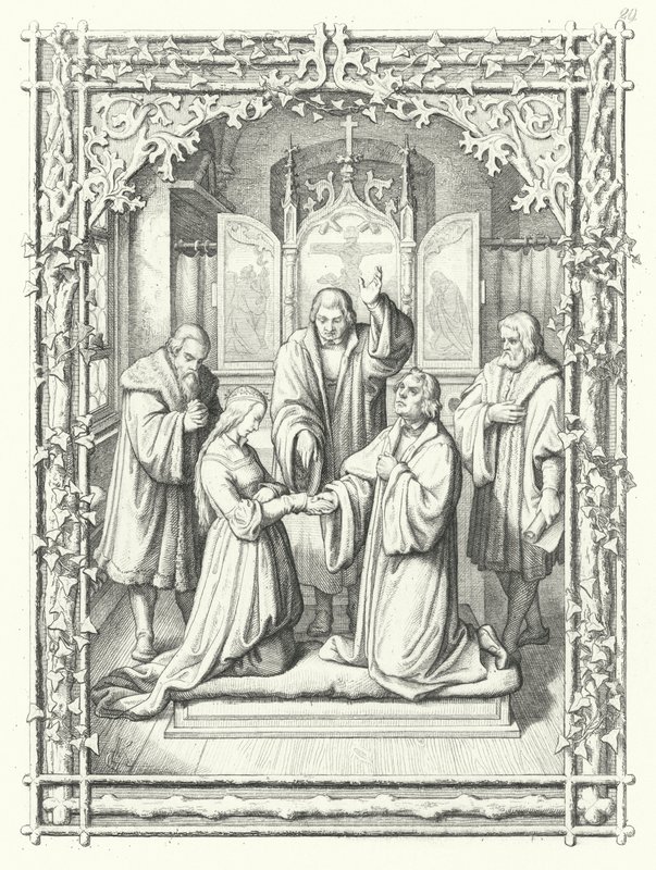 Martin Lutherin avioliitto Katharina von Boran kanssa tekijältä Gustav Ferdinand Leopold Konig