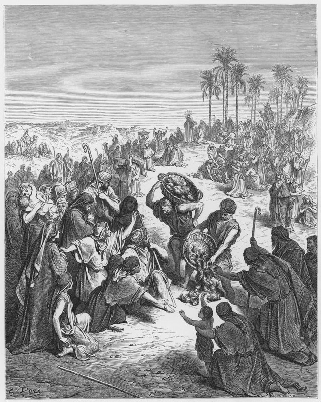 Gustave Dore Raamattu: Kristus ruokkimassa kansaa tekijältä Gustave Dore