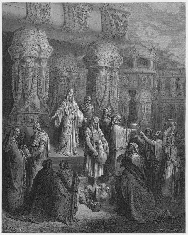 Gustave Dore Raamattu: Cyrus kunnosti temppelin astioita tekijältä Gustave Dore
