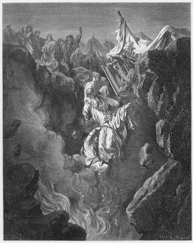 Gustave Dore Raamattu: Korahin, Datanin ja Abiramin kuolema tekijältä Gustave Dore