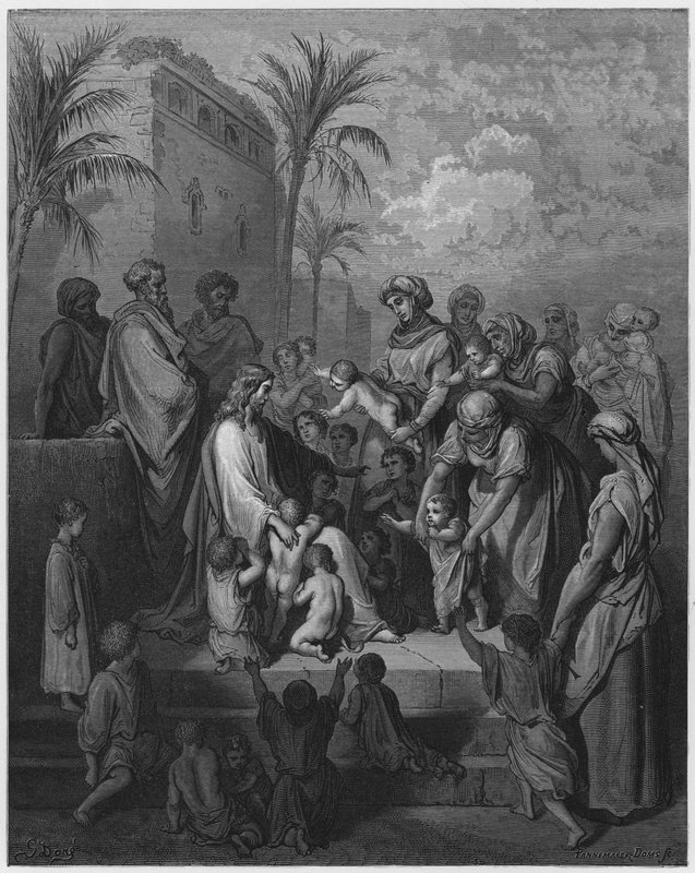 Gustave Dore Raamattu: Jeesus siunaa lapsia tekijältä Gustave Dore