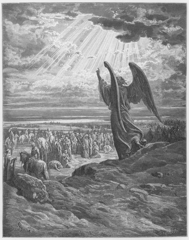 Gustave Dore Raamattu: Enkeli ilmestyy Joshualle tekijältä Gustave Dore