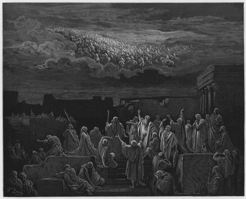 Gustave Dore Raamattu: Armeijan ilmestys taivaassa tekijältä Gustave Dore