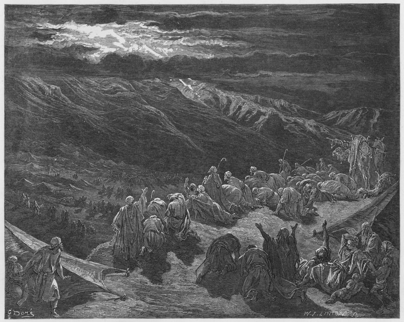 Gustave Dore Raamattu: Lain antaminen Siinain vuorella tekijältä Gustave Dore