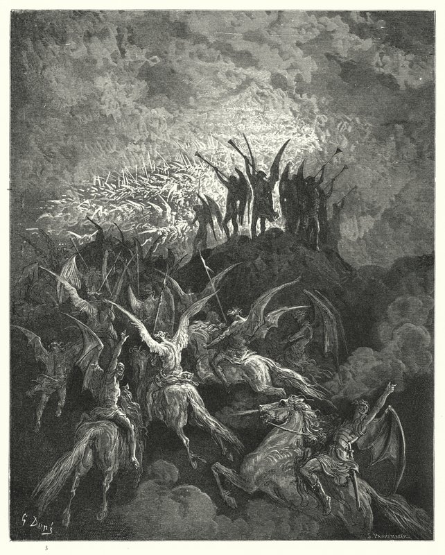 Gustave Doren kuvitus Miltons Paradise Lost -kirjalle I, rivit 757-759 tekijältä Gustave Dore