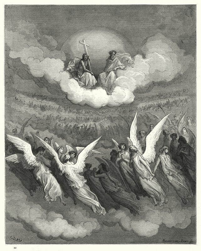Gustave Doren kuvitus Miltons Paradise Lost -kirjalle III, 347-349 tekijältä Gustave Dore
