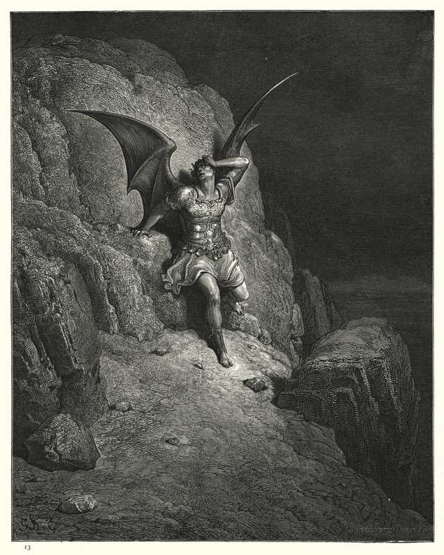 Gustave Doren kuvitus Miltons Paradise Lost -kirjalle IV, rivit 73, 74 tekijältä Gustave Dore