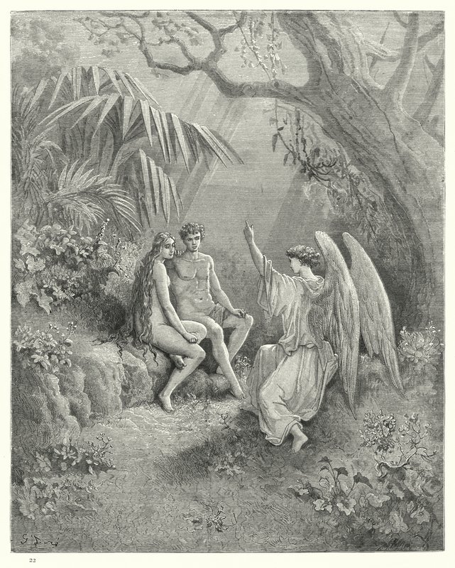 Gustave Doren kuvitus Miltons Paradise Lostille, kirja V, rivit 468-470 tekijältä Gustave Dore