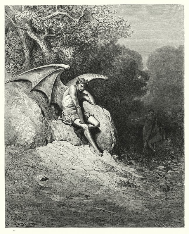 Gustave Doren kuvitus Miltons Paradise Lost -kirjalle IX, rivi 99, 100 tekijältä Gustave Dore