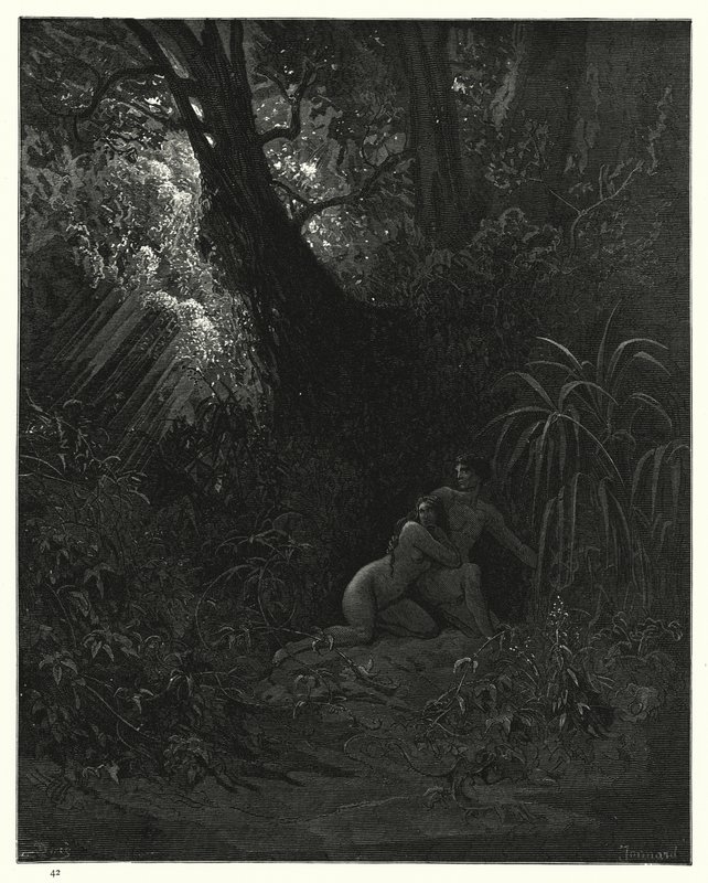 Gustave Doren kuvitus Miltons Paradise Lost -kirjalle X, rivit 99-101 tekijältä Gustave Dore