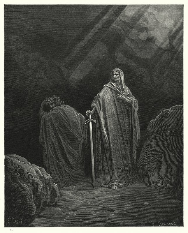 Gustave Doren kuvitus Miltonin Kadonnut paratiisi -teokseen, kirja X, rivi 610. tekijältä Gustave Dore