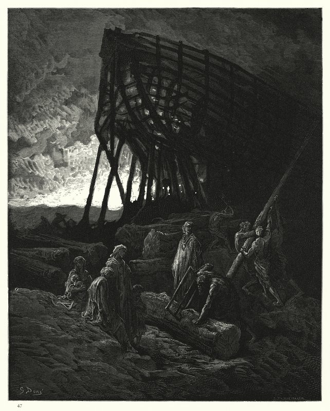 Gustave Doren kuvitus Miltonin Kadonnut paratiisi -teokseen, kirja XI, rivi 729. tekijältä Gustave Dore