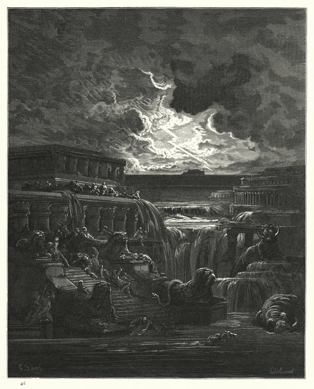 Gustave Doren kuvitus teokseen Miltonin paratiisi Lost, kirja IX, rivit 747-749 tekijältä Gustave Dore