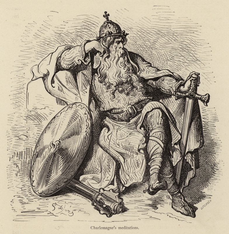 Charlemagnesin mietiskelyt tekijältä Gustave after Dore