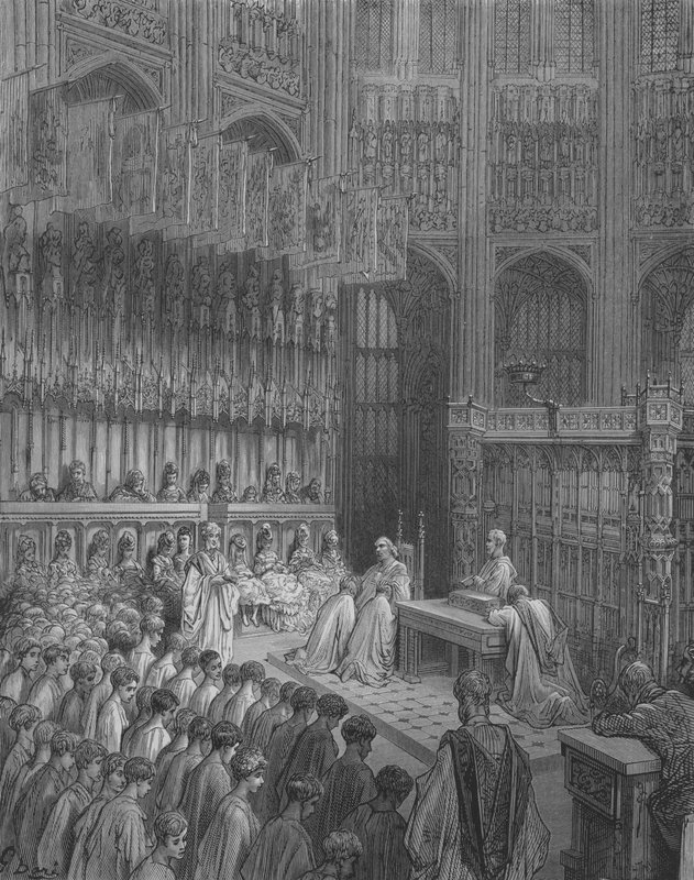 Lasten vahvistaminen Westminsterissä tekijältä Gustave after Dore