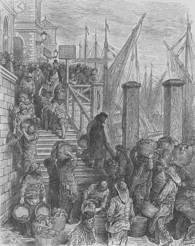 Kalan laskeutuminen Billings-portille tekijältä Gustave after Dore