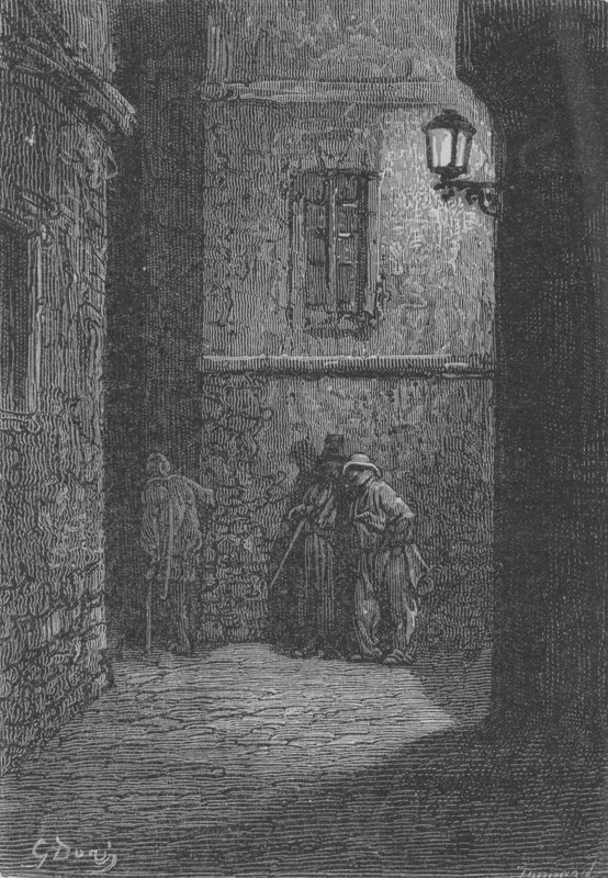 Kaksi yön kulkuria tekijältä Gustave after Dore