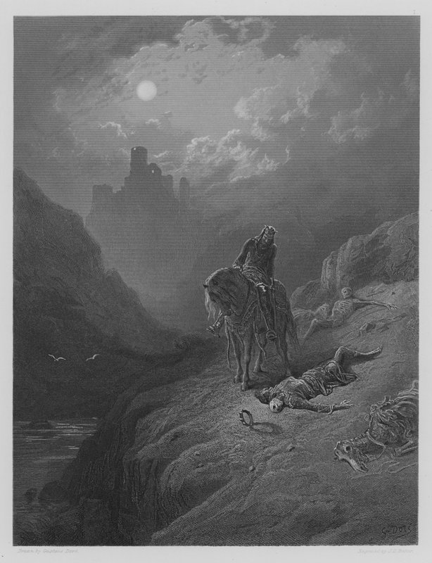 Kuningas Arthur löytää veljesten luurangot tekijältä Gustave after Dore
