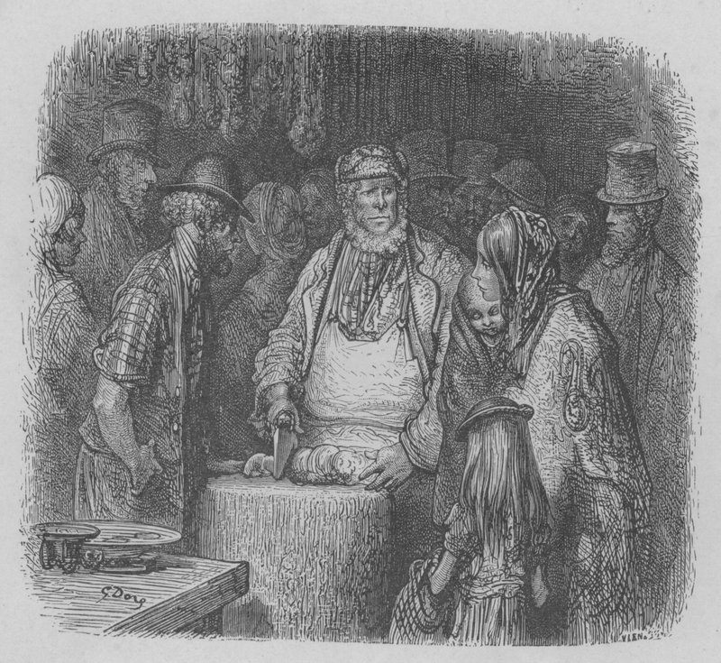 Teurastaja tehtäviään suorittaessaan tekijältä Gustave after Dore