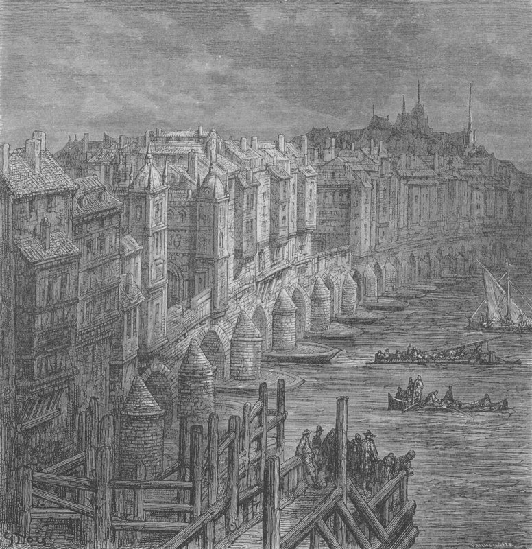 Lontoon silta vuonna 1694 tekijältä Gustave after Dore
