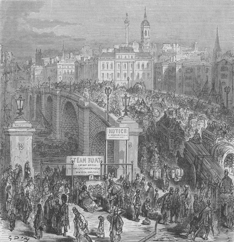 London Bridge, 1875 tekijältä Gustave after Dore