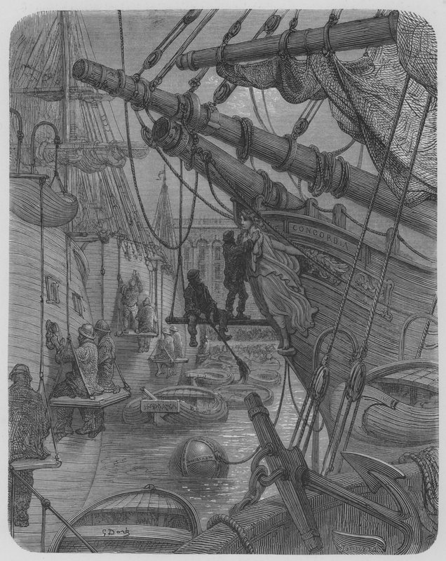 Concordia-alus, telakka-altaassa tekijältä Gustave after Dore