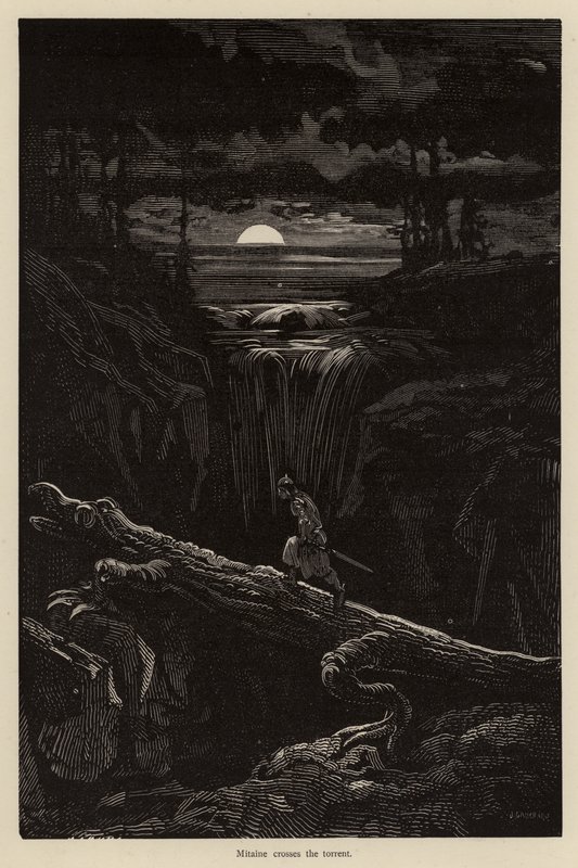 Mitaine ylittää virran tekijältä Gustave after Dore