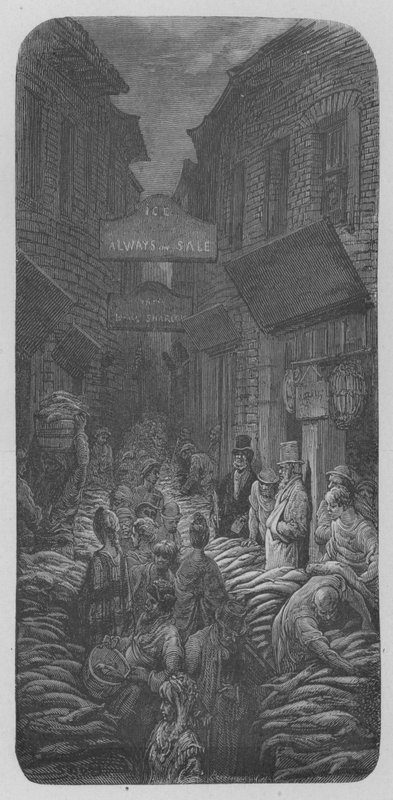 Kalakauppias La Citessä tekijältä Gustave after Dore